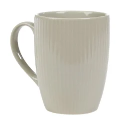 Gifi Mug en porcelaine 35 cl uni lin avec rainures verticales en relief