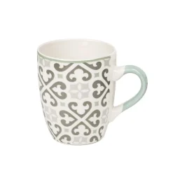Gifi Mug en porcelaine motif Carreau de ciment gris 33 cl