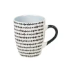 Gifi Mug en porcelaine motif graphique noir blanc 33 cl