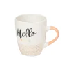Gifi Mug en porcelaine orange avec inscription "Hello You" 33 cl