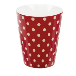 Gifi Mug en porcelaine rouge pois blanc 20 cl x4