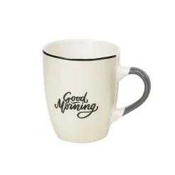 Gifi Mug en porcelaine vert avec inscription "Good Morning" 33 cl