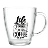 Gifi Mug en verre transparent motif wording 300ml H10,5cm