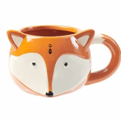 Gifi Mug forme tête de renard roux et blanc