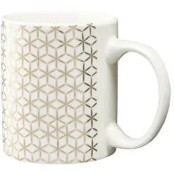 Gifi Mug imprimé géométrique doré et blanc