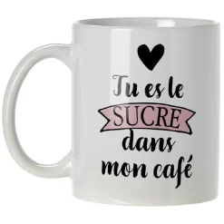 Gifi Mug imprimé message humour amour sucre ou rosé
