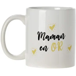 Gifi Mug imprimé Papa ou Maman en or