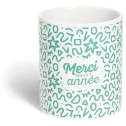 Gifi Mug Merci pour cette année céramique Ø8xH10cm 4 modèles