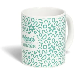 Gifi Mug Merci pour cette année céramique Ø8xH10cm 4 modèles