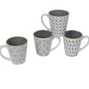Gifi Mug motif géométrique gris et blanc
