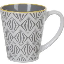 Gifi Mug motif géométrique gris et blanc