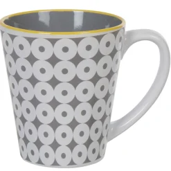 Gifi Mug motif géométrique gris et blanc