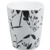 Gifi Mug noir décor tiges feuilles blanches