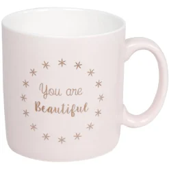 Gifi Mug rose à message beautiful motif étoiles dorées