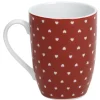 Gifi Mug rouge design coeurs blancs