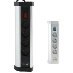 Gifi Accessoires Électriques^Multiprise 5 prises et 2 ports USB