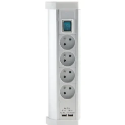 Gifi Accessoires Électriques^Multiprise 5 prises et 2 ports USB