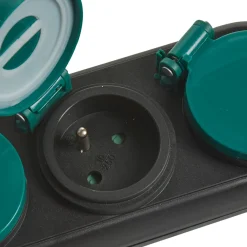 Gifi Accessoires Électriques^Multiprise étanche 4 prises noir et vert