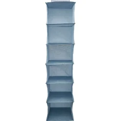 Gifi Rangement|Organisateur de vêtements Bleu - 6 niveaux - 30x30xH128 cm
