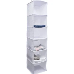 Gifi Rangement|Organisateur de vêtements Blanc - 6 niveaux - 30x30xH128 cm