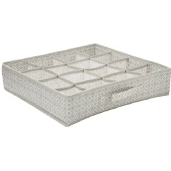 Gifi Rangement|Organisateur dressing motif triangle beige et blanc