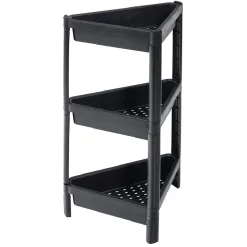 Gifi Rangement|Organiseur d'angle 3 niveaux noir