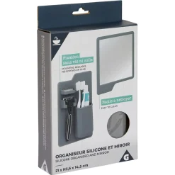 Gifi Aménagement Salle De Bain^Organiseur pour salle de bain en silicone avec miroir