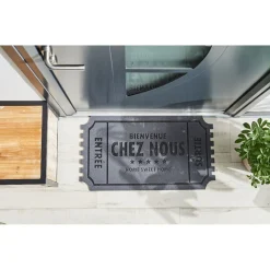 Gifi Nettoyage Et Entretien|Paillasson bienvenue chez nous gris et noir