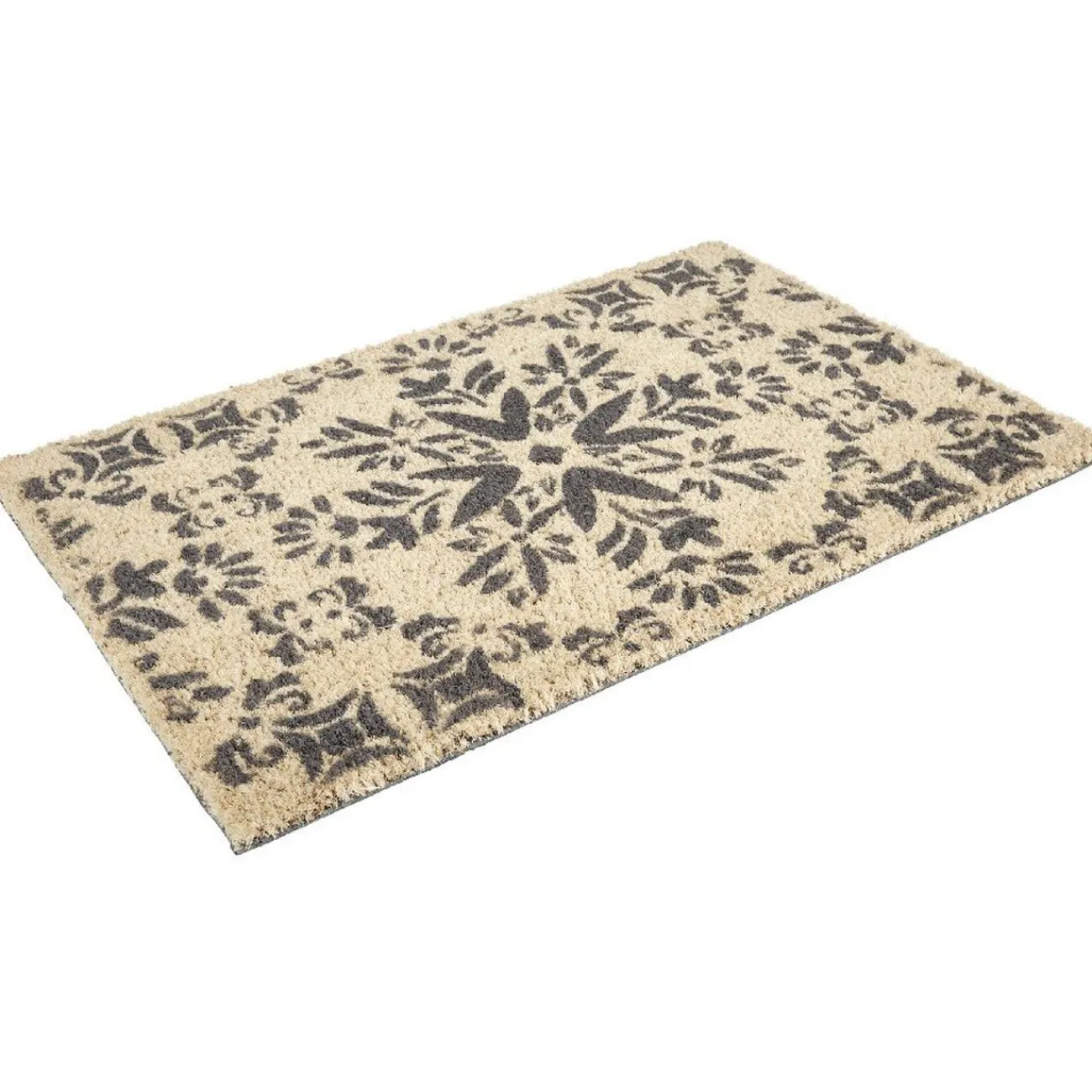 Gifi Nettoyage Et Entretien|Paillasson coco beige design fleurs grises