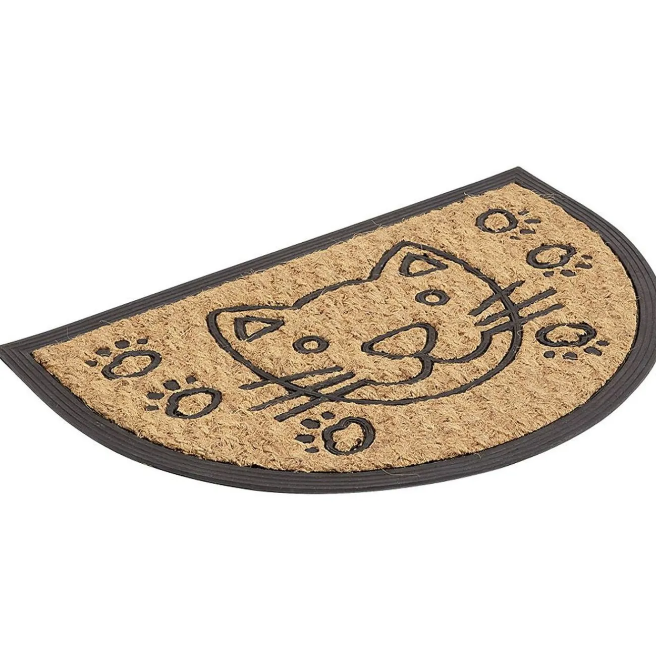 Gifi Nettoyage Et Entretien|Paillasson coco forme demi lune motif chat