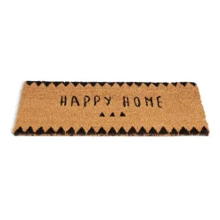 Gifi Nettoyage Et Entretien|Paillasson coco Happy Home marron et noir 12x55cm