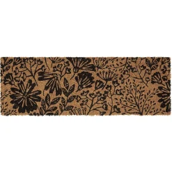 Gifi Nettoyage Et Entretien|Paillasson coco motif floral noir marron 75x25 cm
