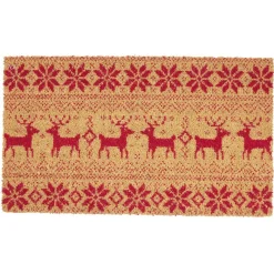 Gifi Nettoyage Et Entretien|Paillasson coco motif Noël rouge 70x40 cm