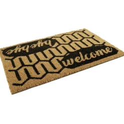 Gifi Nettoyage Et Entretien|Paillasson coco naturel inscription noire Welcome Bye bye 60x40 cm
