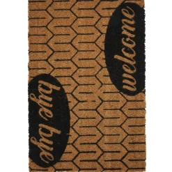 Gifi Nettoyage Et Entretien|Paillasson coco rectangulaire naturel motif Welcome Bye Bye