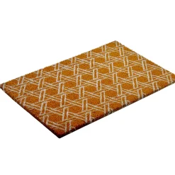Gifi Nettoyage Et Entretien|Paillasson coco rectangulaire orange forme géométrique blanc