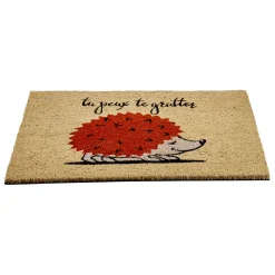 Gifi Nettoyage Et Entretien|Paillasson coco rectangulaire hérisson tu peux te gratter