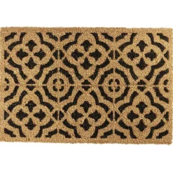Gifi Nettoyage Et Entretien|Paillasson coco rectangulaire naturel motif arabesque noir 60x40cm