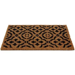 Gifi Nettoyage Et Entretien|Paillasson coco rectangulaire naturel motif floral baroque 60x40cm