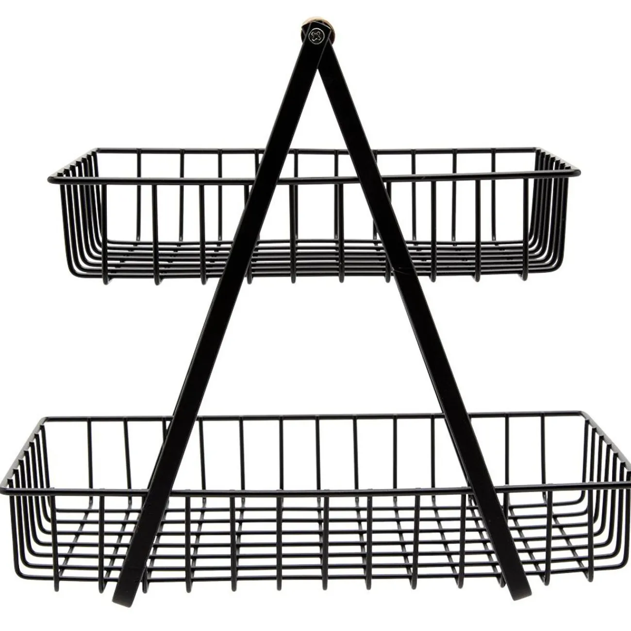 Gifi Panier à fruits 2 niveaux noir et naturel