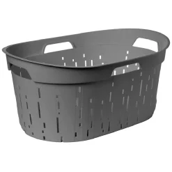 Gifi Entretien Du Linge|Panier à linge Moma plastique gris 42L - L60 x l40 x H27 cm