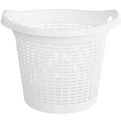 Gifi Rangement|Panier à linge rond blanc 30 L