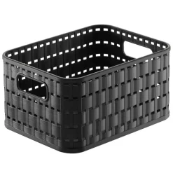 Gifi Entretien Du Linge|Panier A6 avec poignées design rotin ajouré noir 2 L