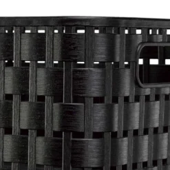 Gifi Entretien Du Linge|Panier A6 avec poignées design rotin ajouré noir 2 L