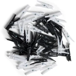 Gifi Entretien Du Linge|Panier avec 50 pinces à linge blanc - Ø20xH.17cm