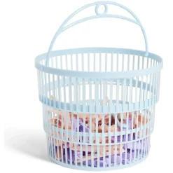 Gifi Entretien Du Linge|Panier avec 50 pinces à linge bleu - Ø20xH.17cm