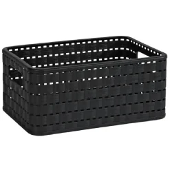 Gifi Entretien Du Linge|Panier avec poignées design rotin noir 6 L