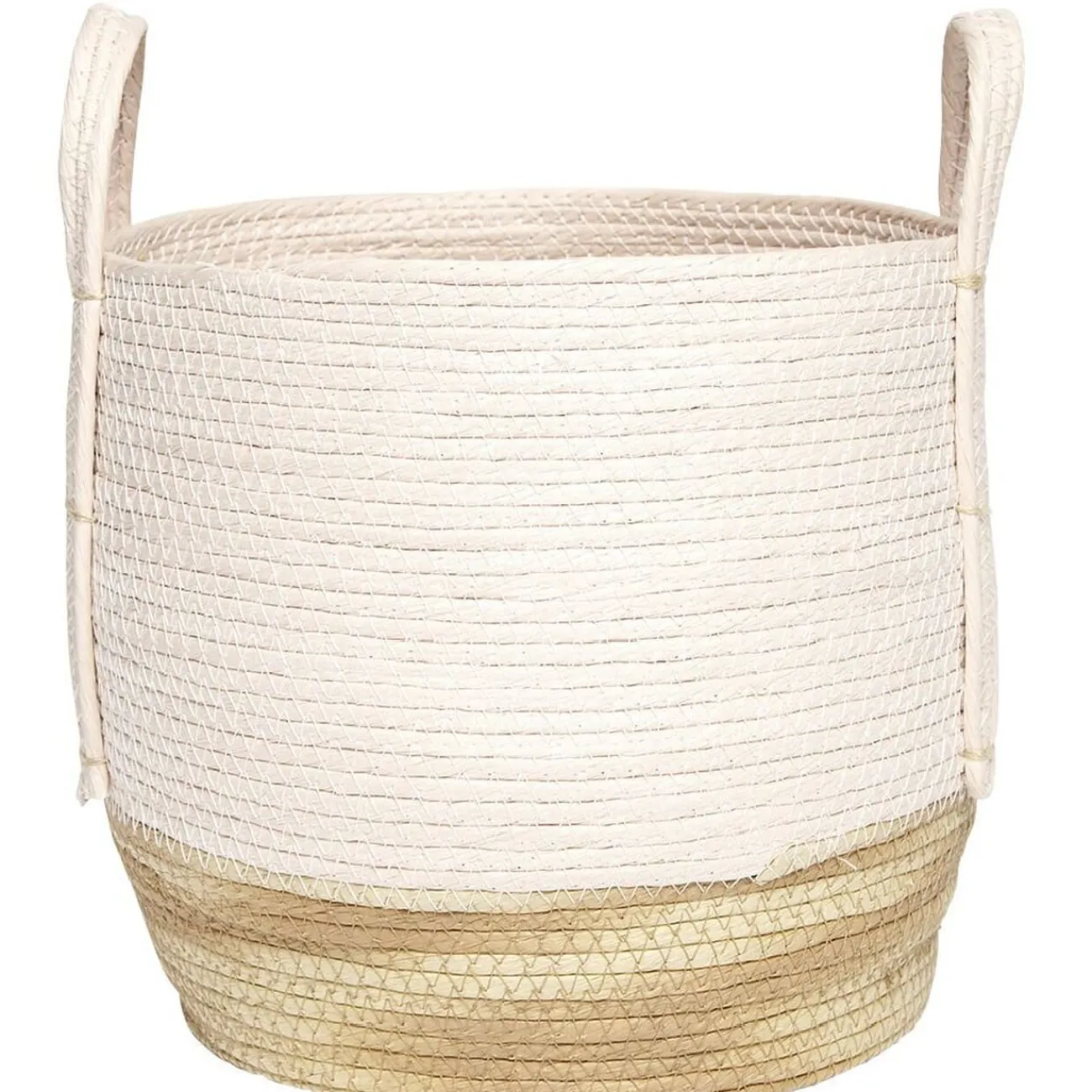 Gifi Rangement|Panier déco Bora Bora naturel et rose grand modèle