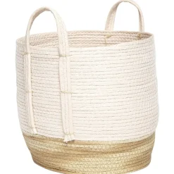 Gifi Rangement|Panier déco Bora Bora naturel et rose grand modèle