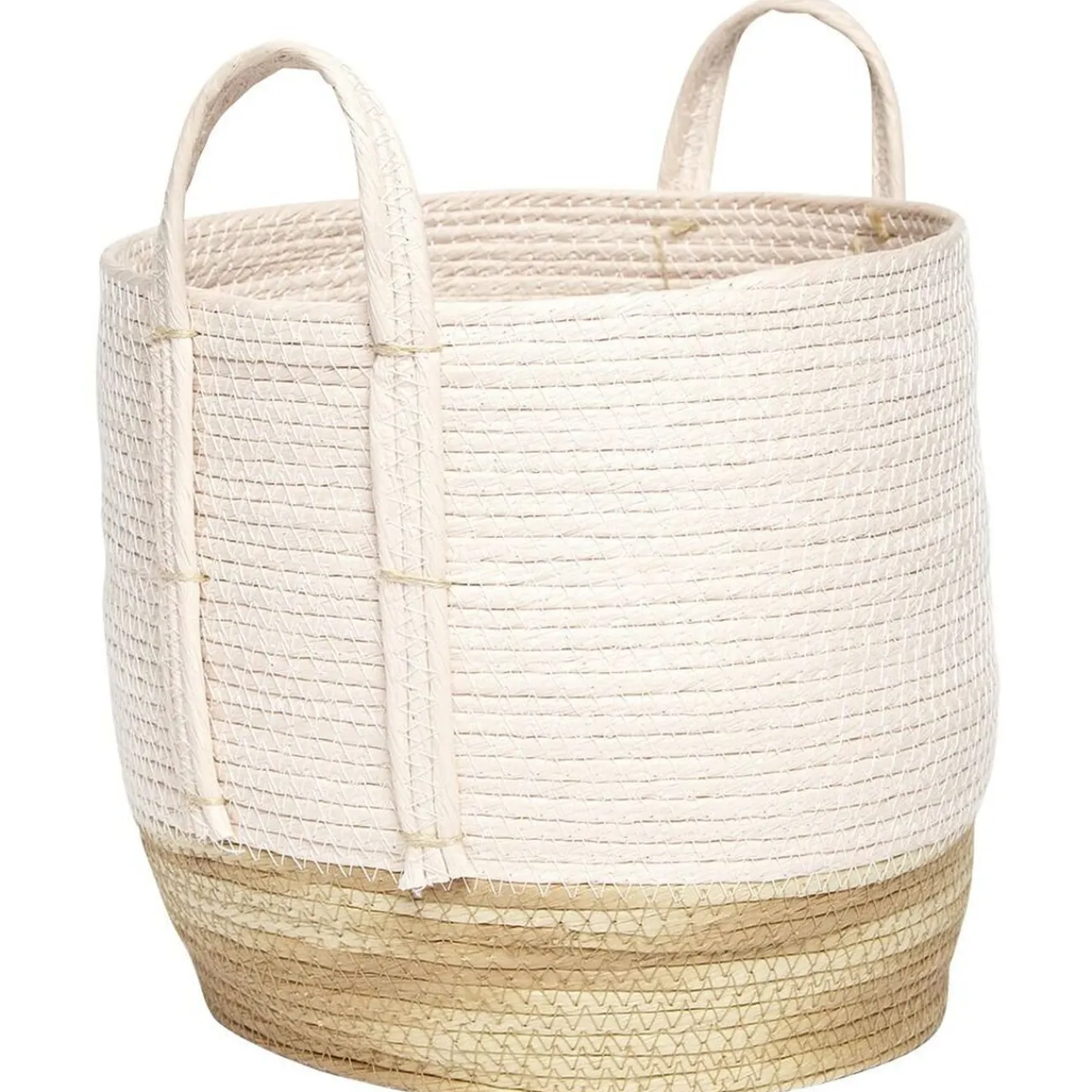 Gifi Rangement|Panier déco Bora Bora naturel et rose grand modèle